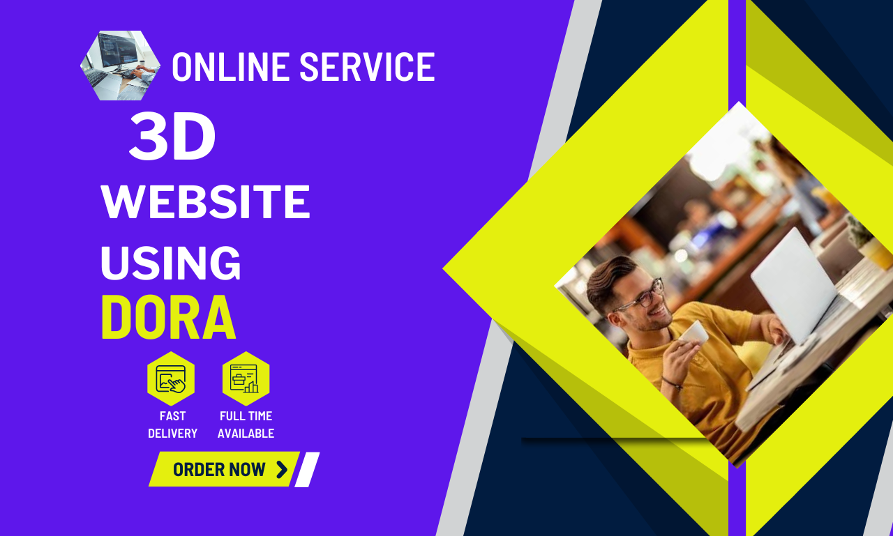 i will design 3d model website in dora, dora website, dora 3d landing page design 3d model website 