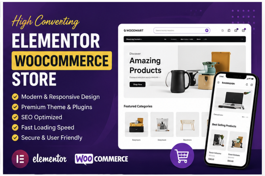 WordPress Website Design in 72 Hours, Elementor WooCommerce Store, Blog & Event Booking Website
