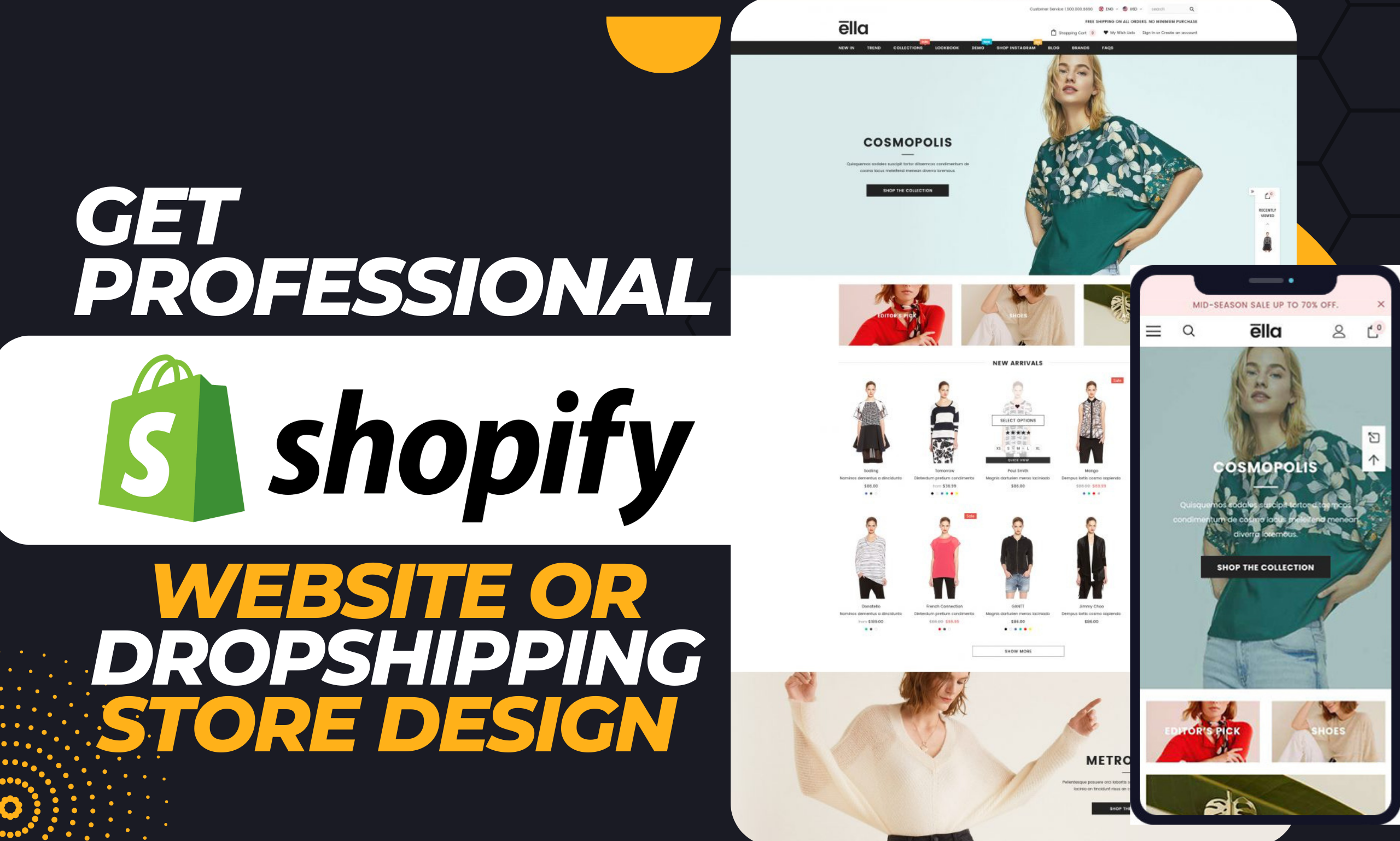 I will Design professional Shopify Store for your business 