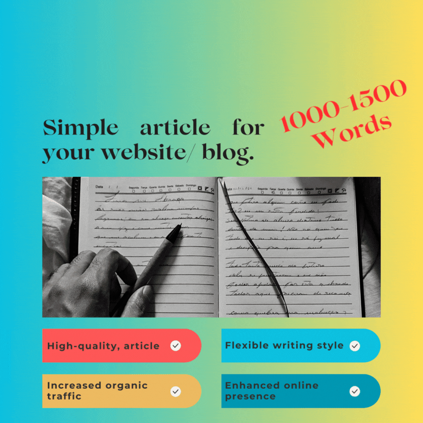 Providing the Service of Content Writing, for your W...