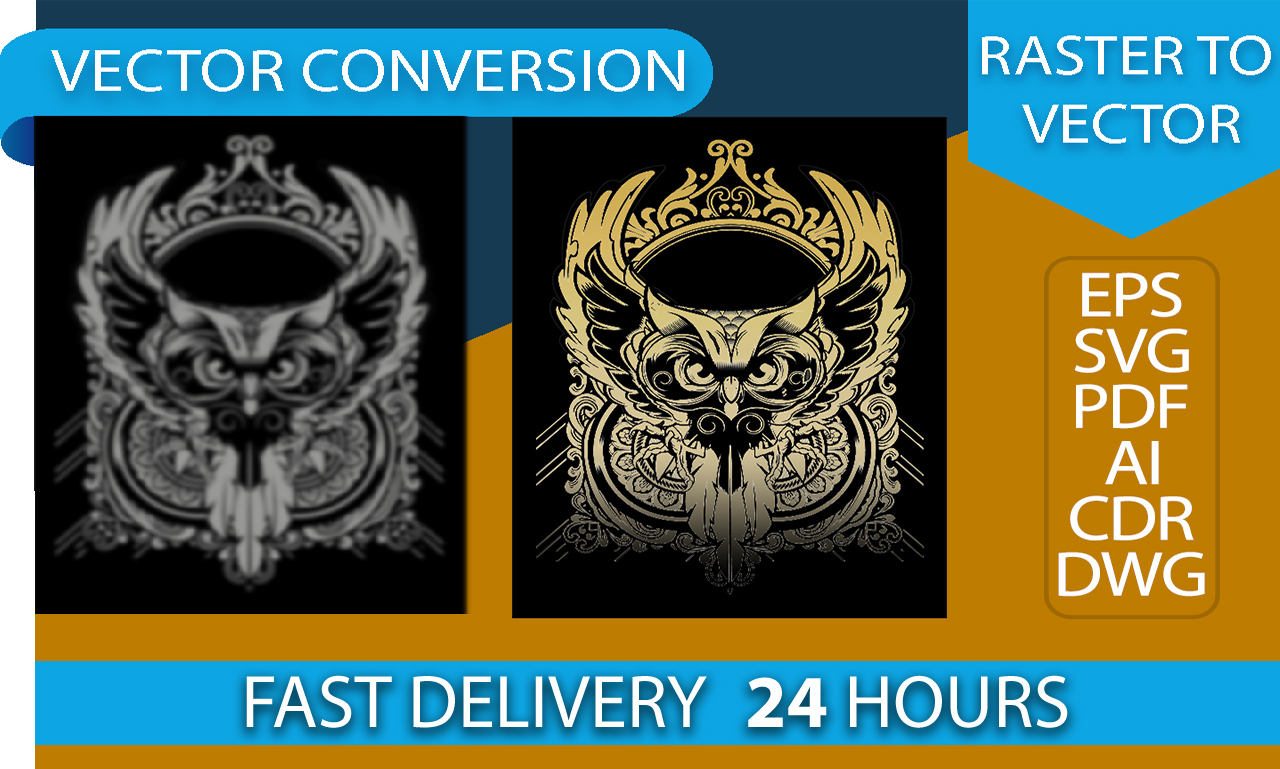 I will do vector tracing, vectorize, recreate, redraw or convert logo to vector in 24hr