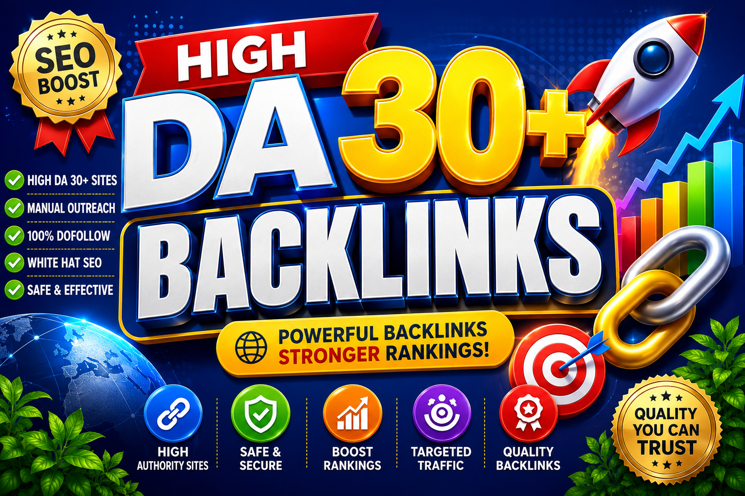 Premium SEO: 100 High Domain Authority DA 30+ Backlinks