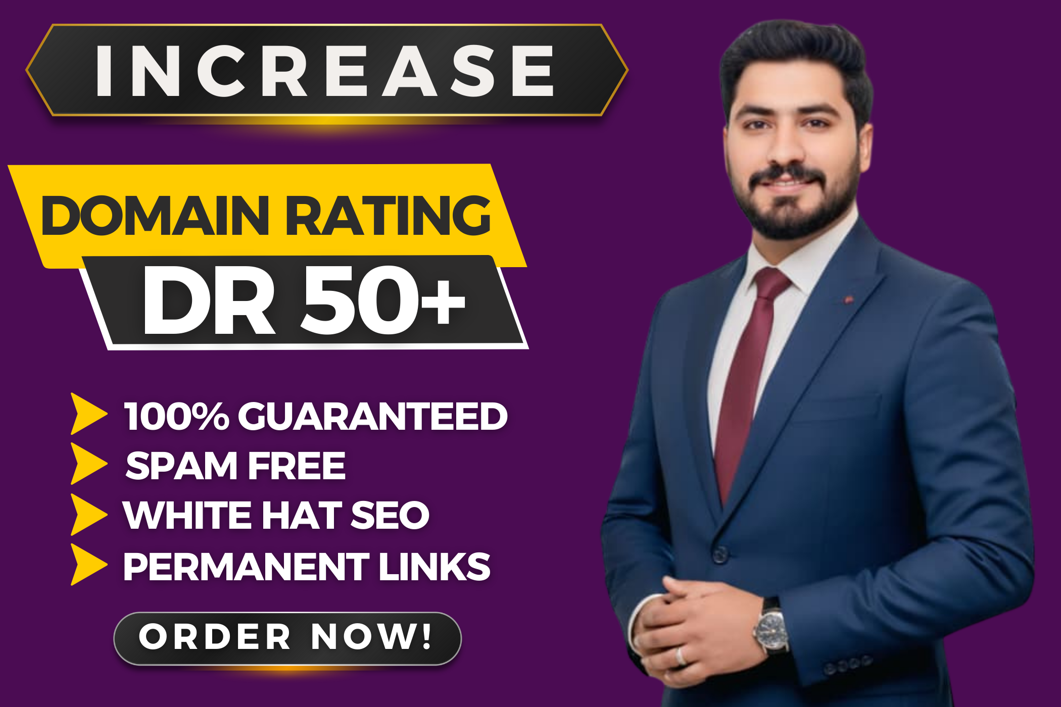 I will increase domain rating DR 50 plus of your webs...