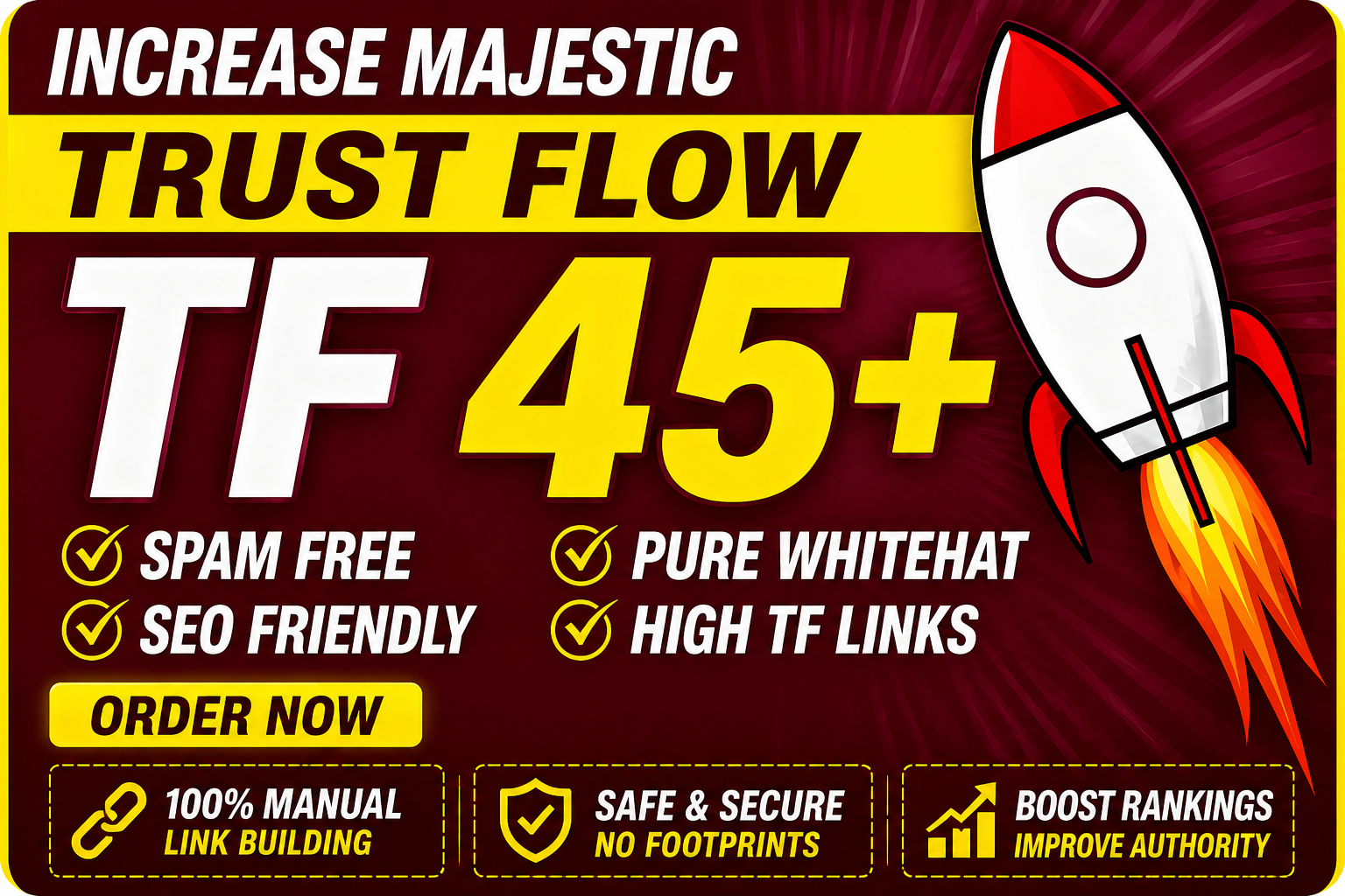 I will Increase Majestic Trust Flow TF 45+ of URL Gua...