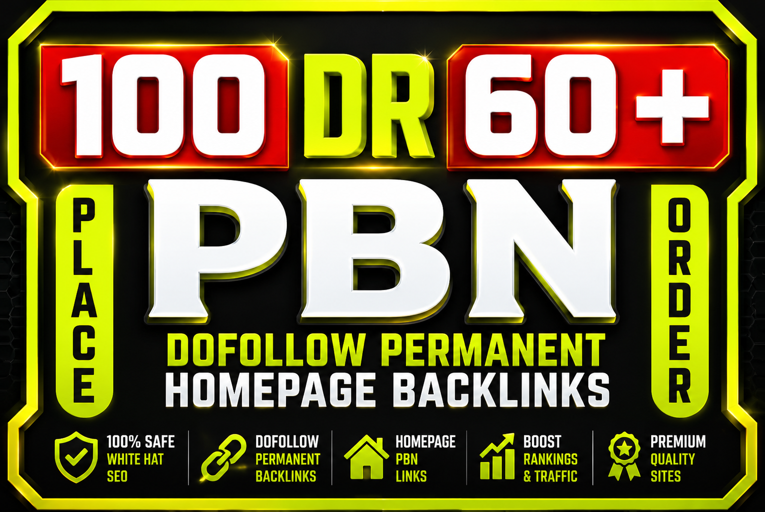 I will create 100 High Quailty .Com DR 60+ Backlinks for top Ranking