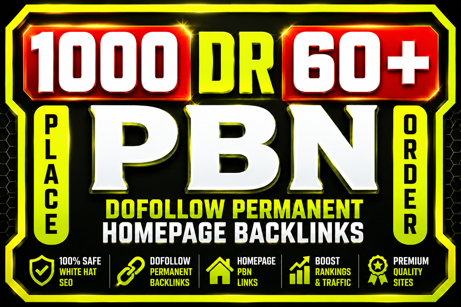 I will create 1000 High Quailty .Com DR 60+ Backlinks for top Ranking