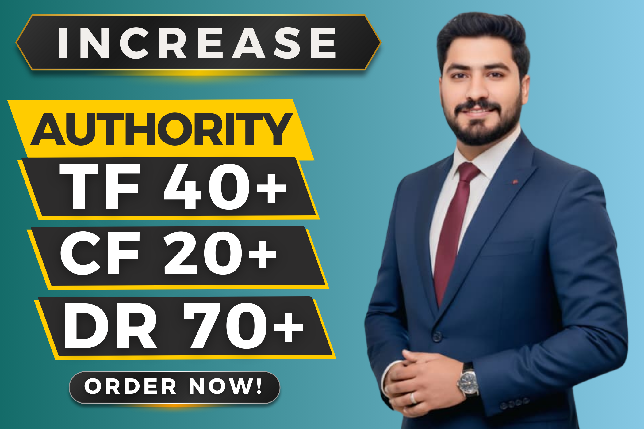 I will increase aherfs DR 70+ and majestic TF 40+ of ...