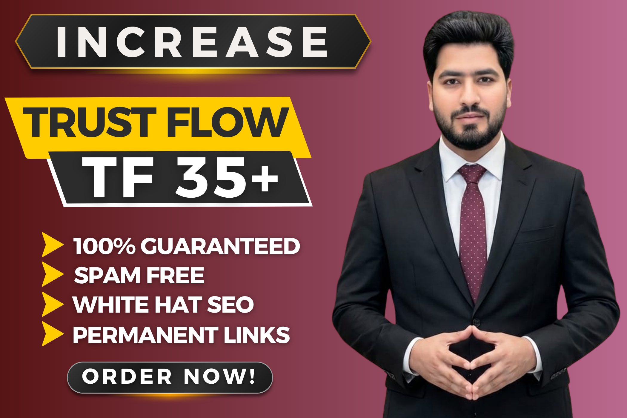 I Will Increase majestic trust flow tf 35+ to improve...