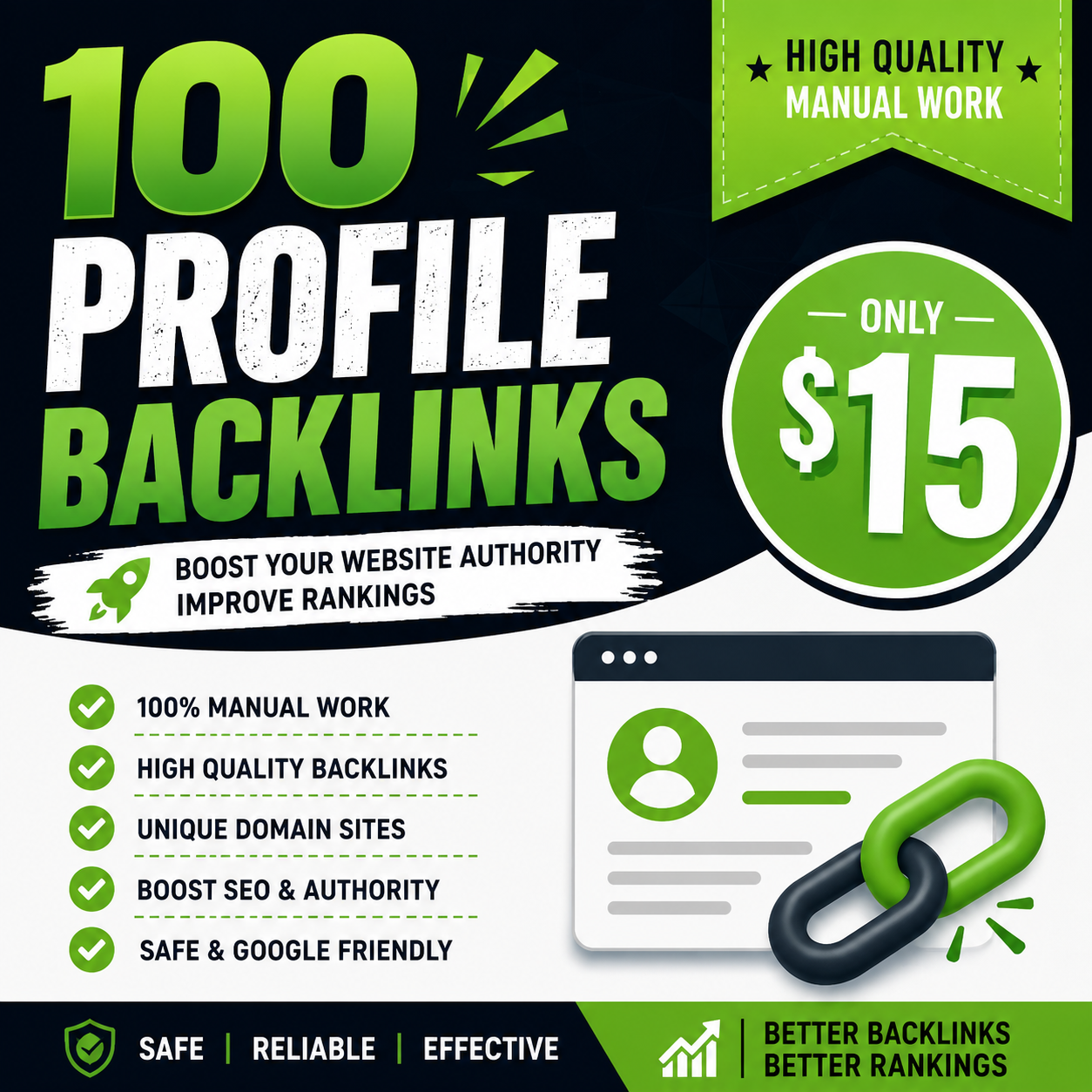 I Will Create 100 High Quality Profile Backlinks Manu...