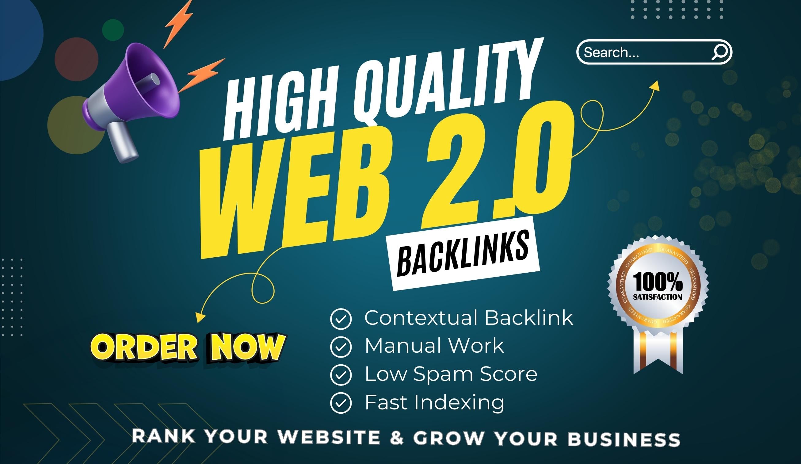 Rank your website with 50 real web 2.0 Backlinks 