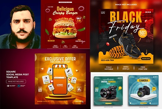 I will create social media posts graphics designs, account optimization 20 posts