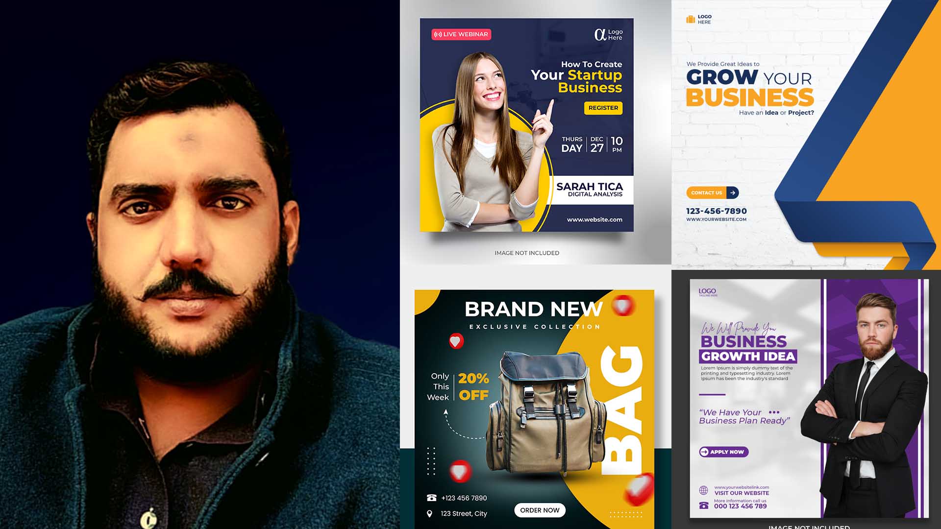 I will create social media posts graphics designs, account optimization 20 posts