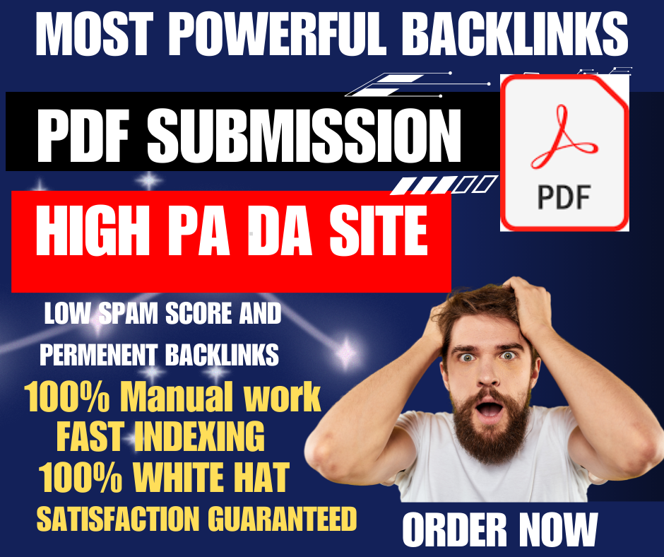 Boost SEO with 50 High Quality PDF submission manually on 50 high DA document sharing sites 