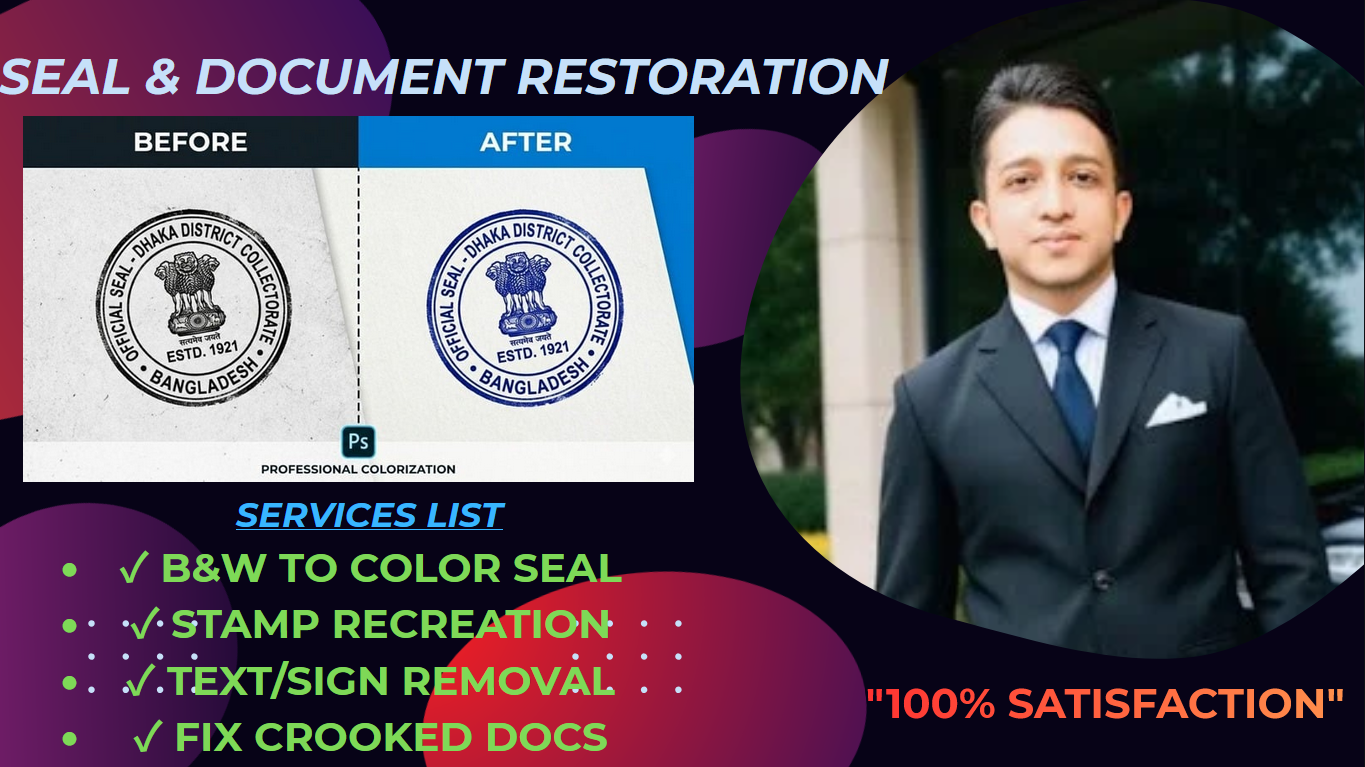 Professional seal restoration, stamp recreation & document fixing with accuracy