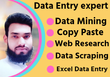 I will be your personal data entry copy paste web research lead generation 