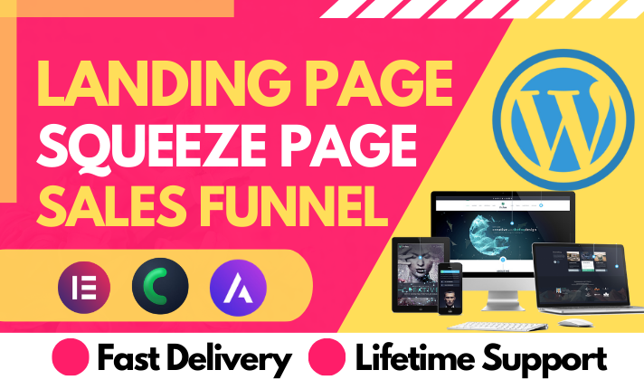 I will build wordpress landing page design, sales page, squeeze page