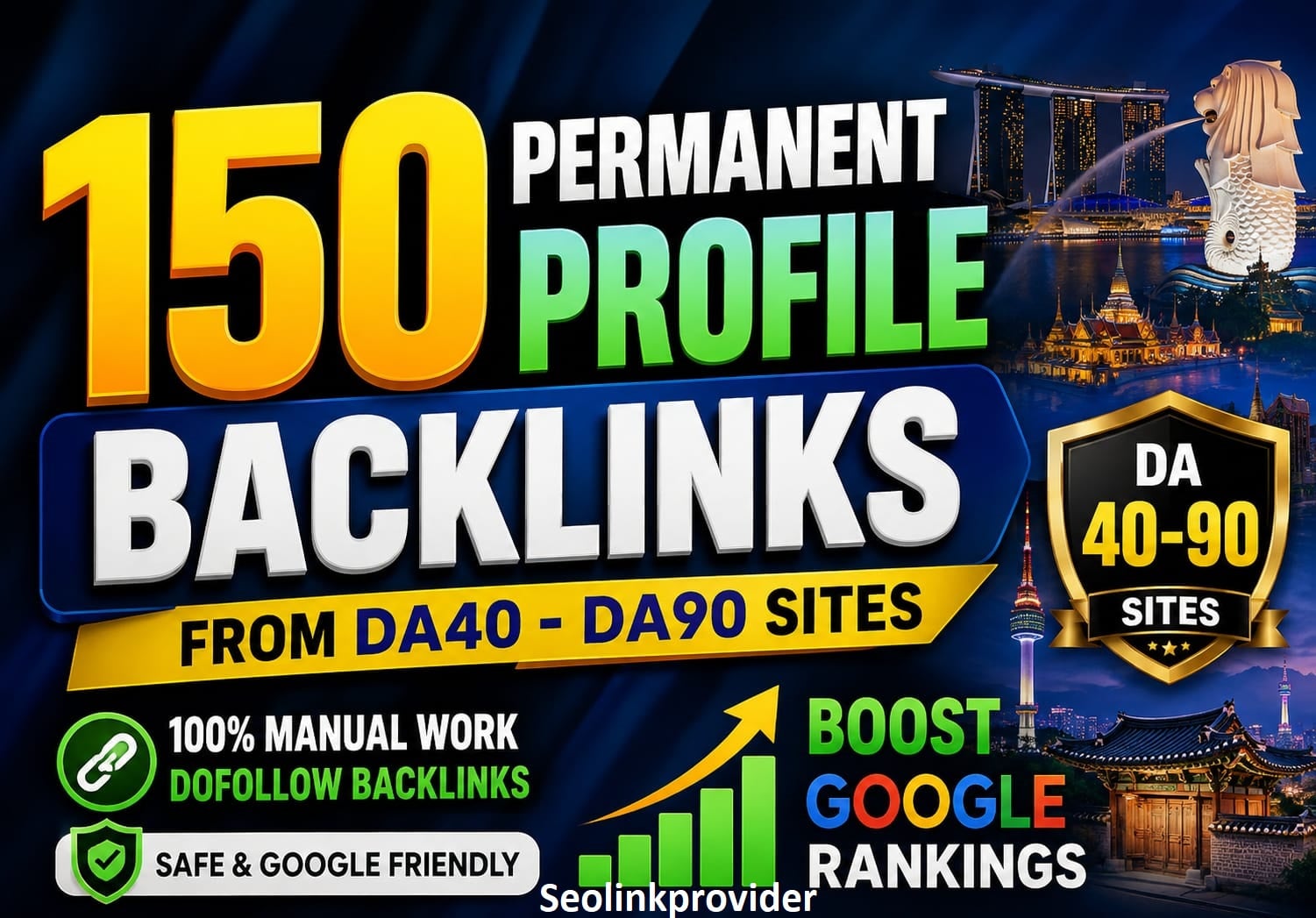 Get 150 Permanent Profile Backlinks From DA40- DA90 S...