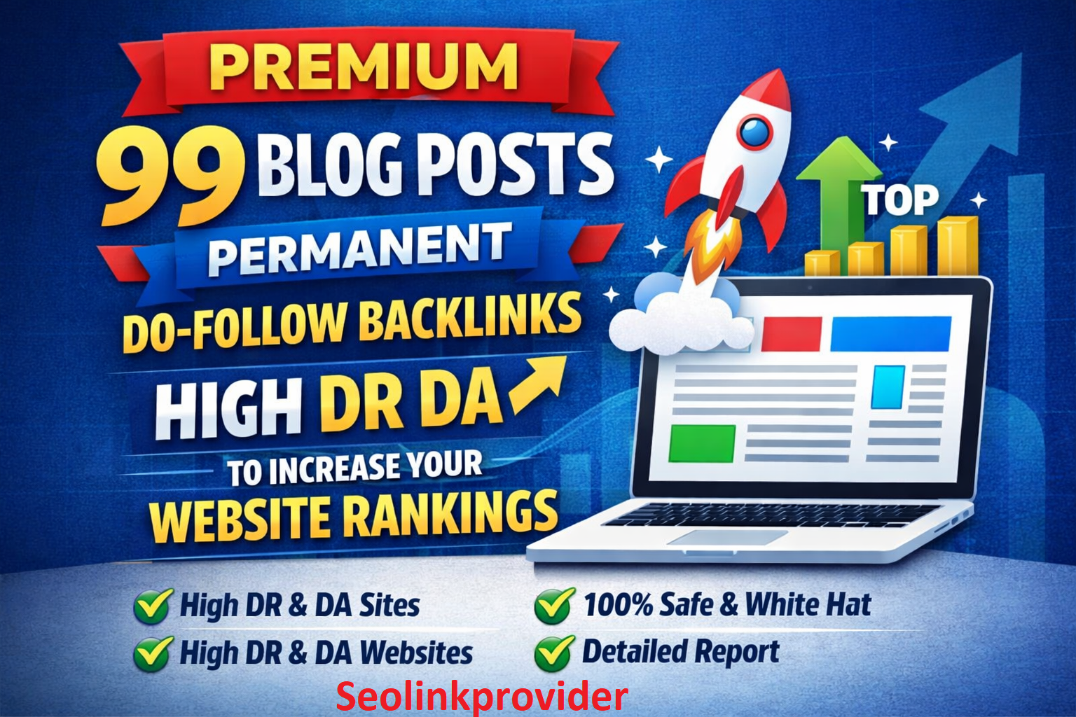 Premium 99 Blog Posts Permanent Do-Follow Backlinks High DR DA To Increase Your Website Rankings