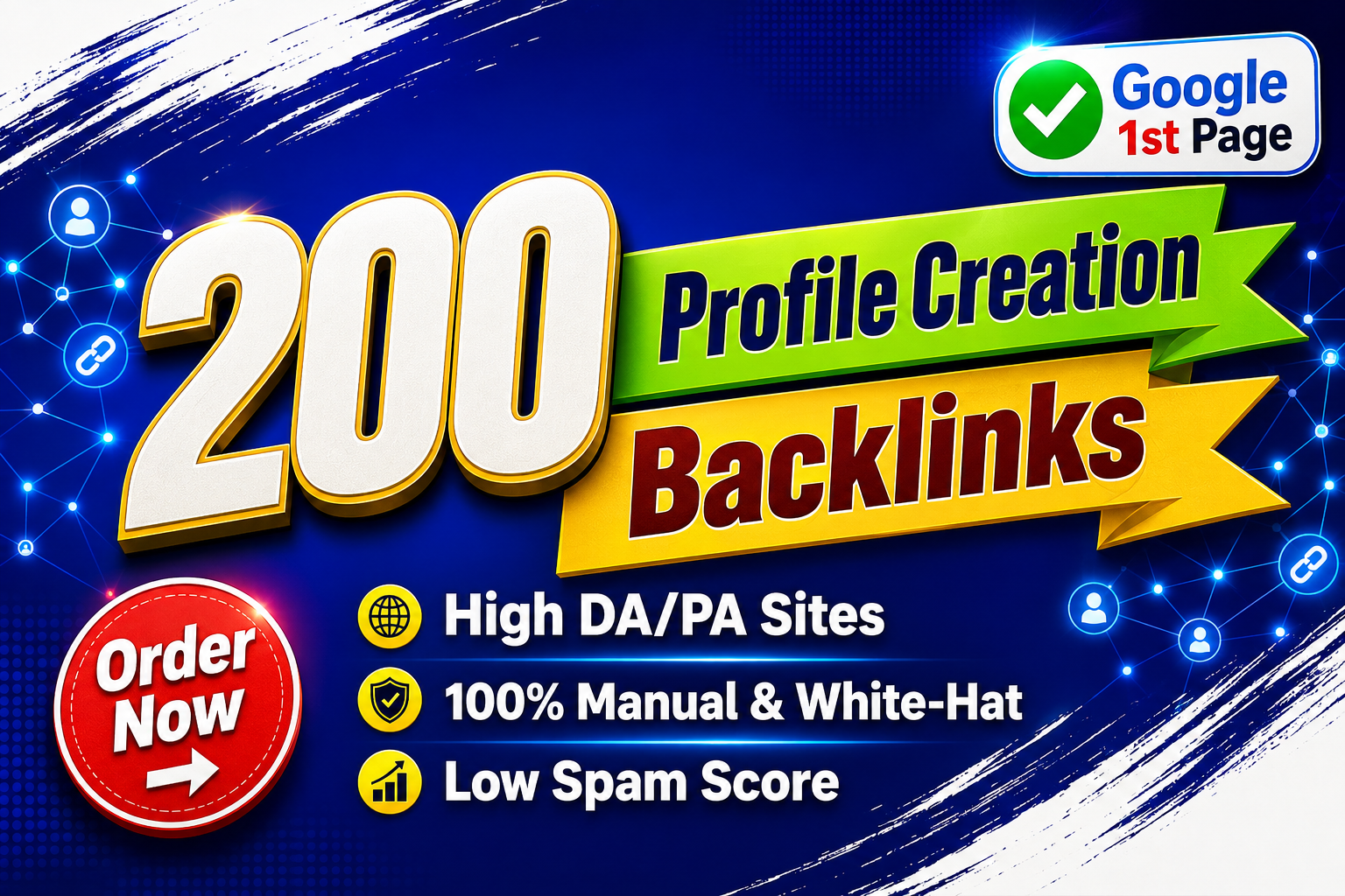 I will create manual 200 profile creation SEO backlinks for Google 1st ranking (2026 Trend-Updated)