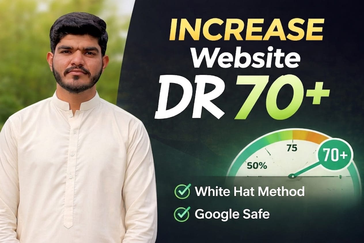 I will increase domain rating DR 70+ by white hat high authority dofollow seo backlinks