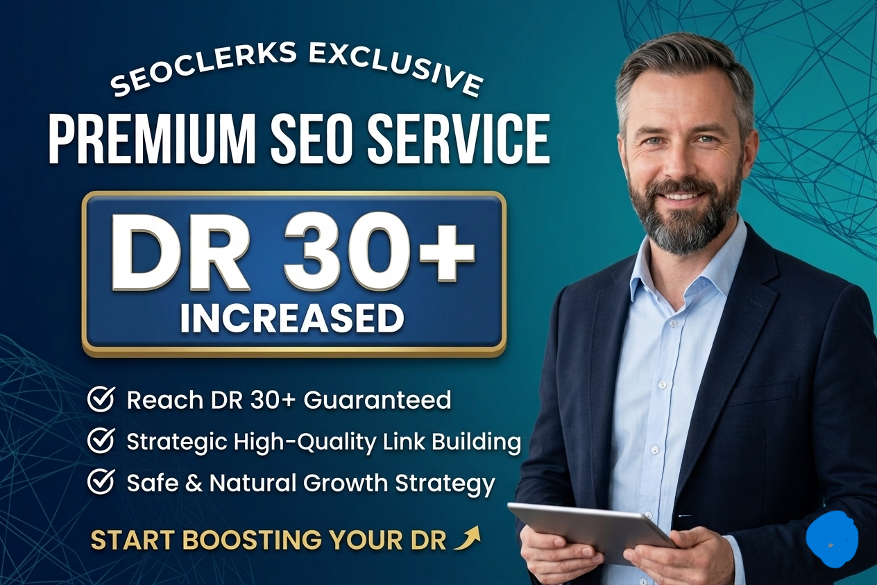 I will increase domain rating DR 30+ by white hat high authority dofollow seo backlinks