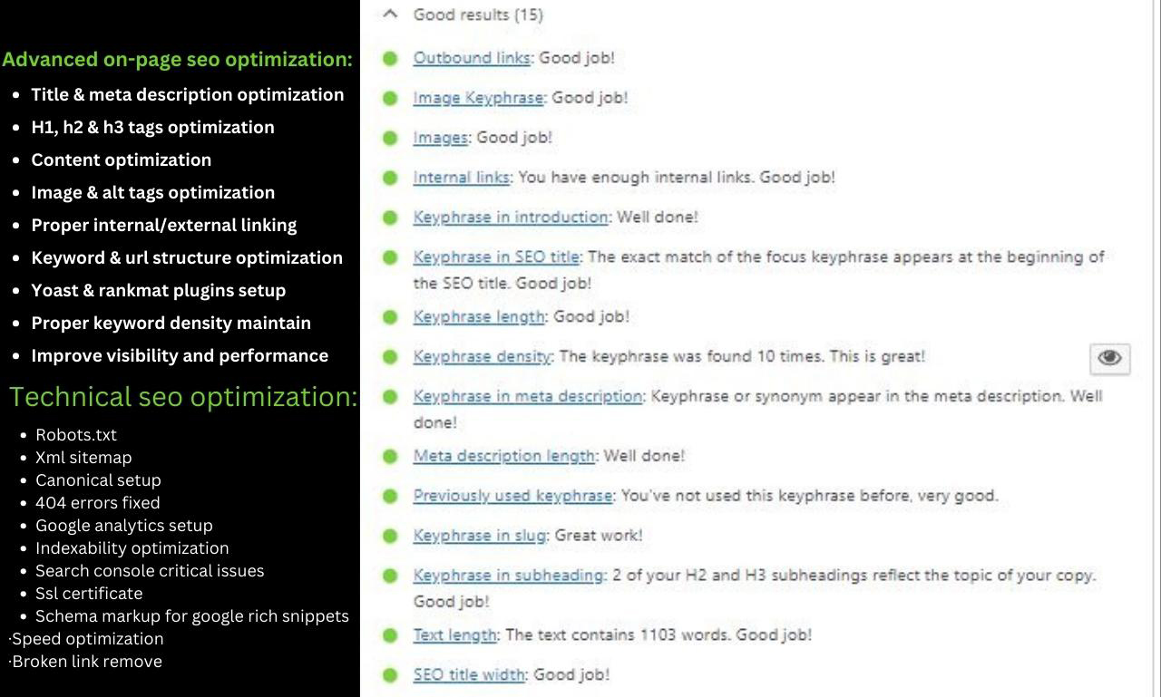 I will provide wordpress on page SEO and optimization services