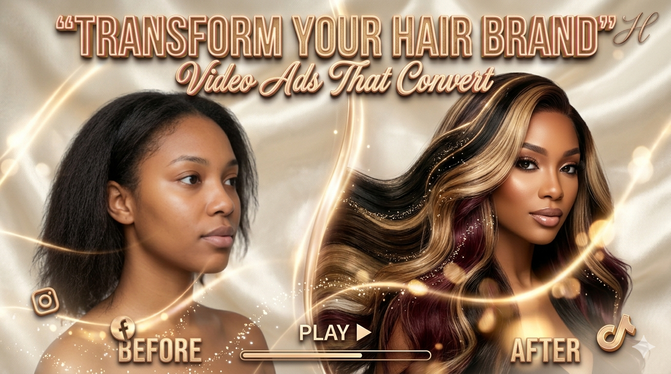 I will create high-converting hair extensions and wigs video ads that boost your sales fast