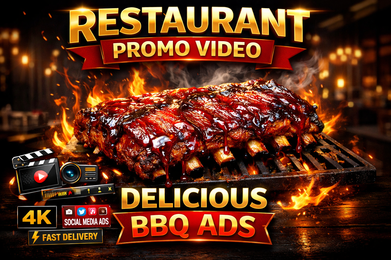 I will create a high converting BBQ ribs restaurant commercial adsfor your business