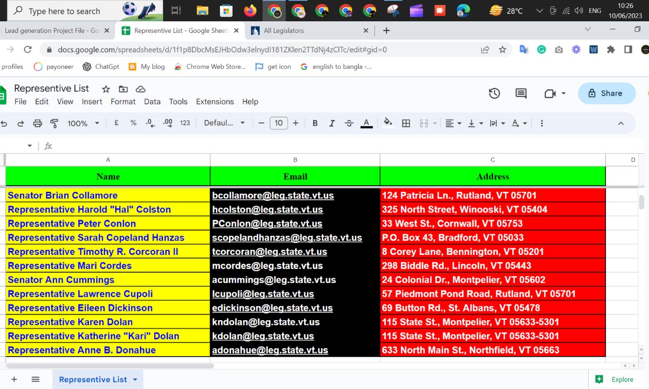 I'll perform data input and online research. 