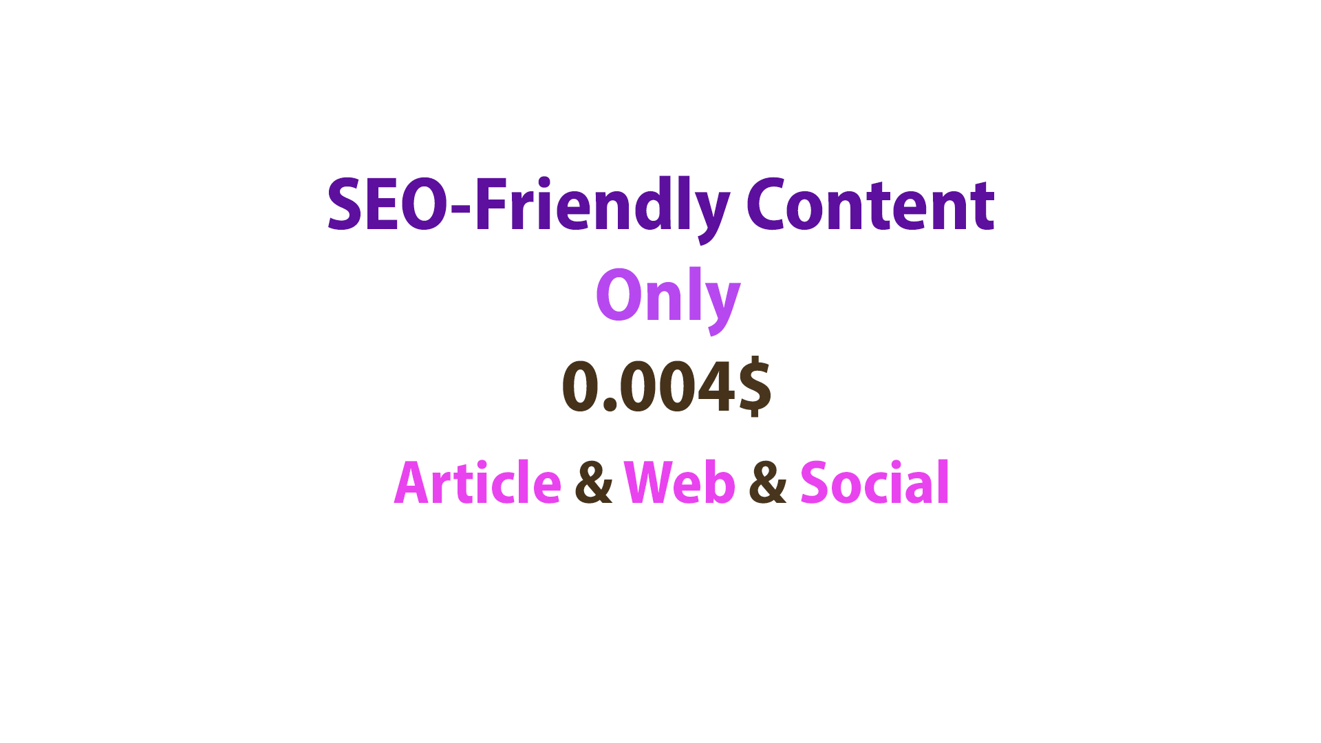 SEO Boosted content for Web and social 