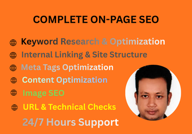 I will do Complete On-Page SEO: Meta Tags, Keywords & Site Structure Optimization.