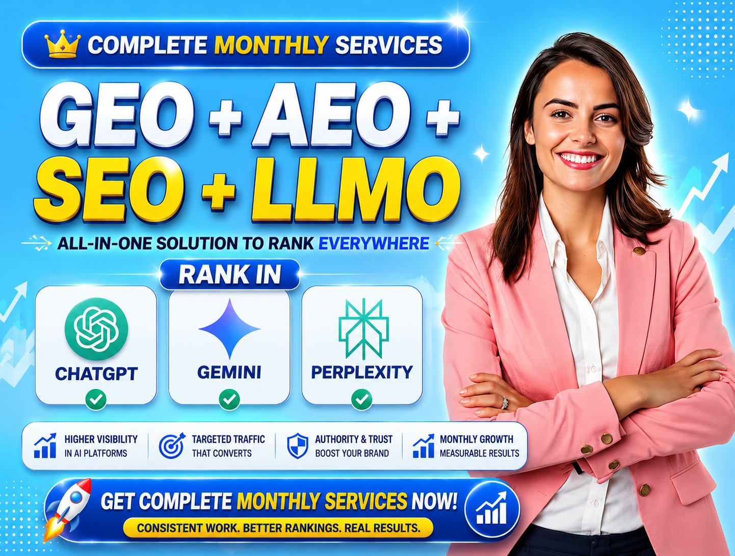 I will rank website in chatgpt and gemini with aeo, GEO and off page SEO backlinks