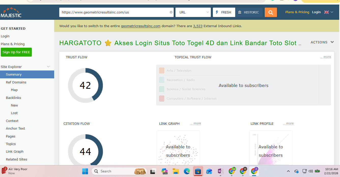 I will increase trust flow tf 40 plus of websites by seo backlinks