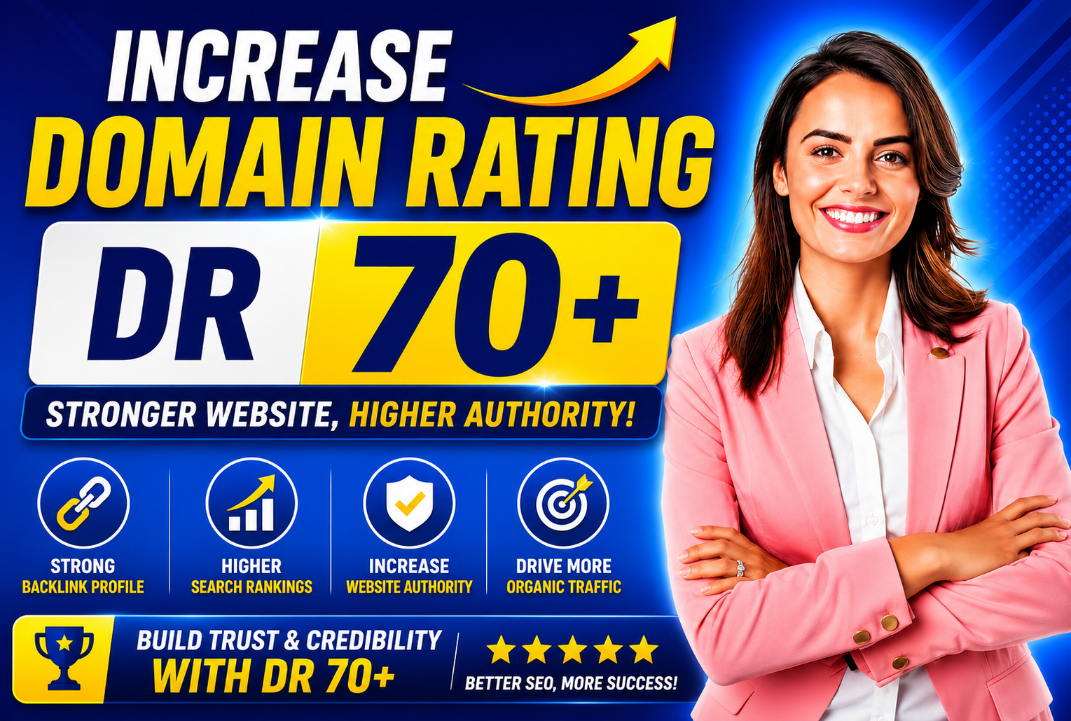 I will increase dr 70 plus ahrefs dr increase of your website