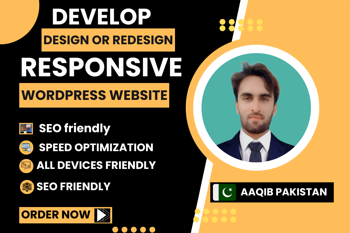I can develop design or redesign responsive SEO friendly wordpress website