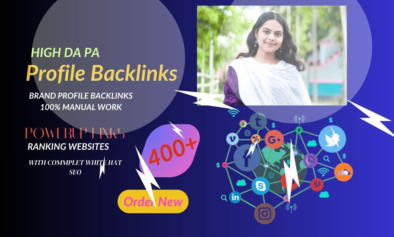  Manual 400+ Profile Backlinks with High DA PA Site 