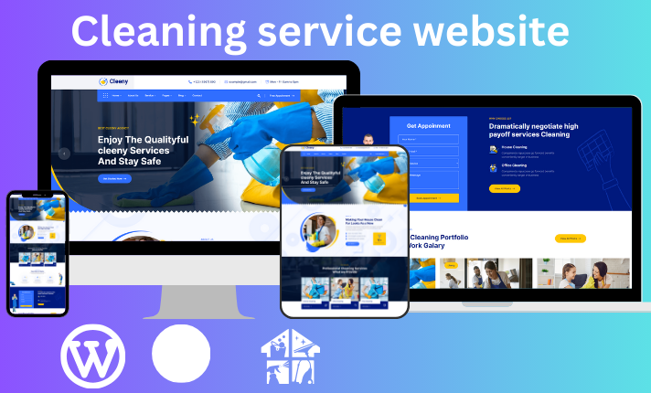 cleaning service website, house cleaning website, office cleaning website, cleaning business website