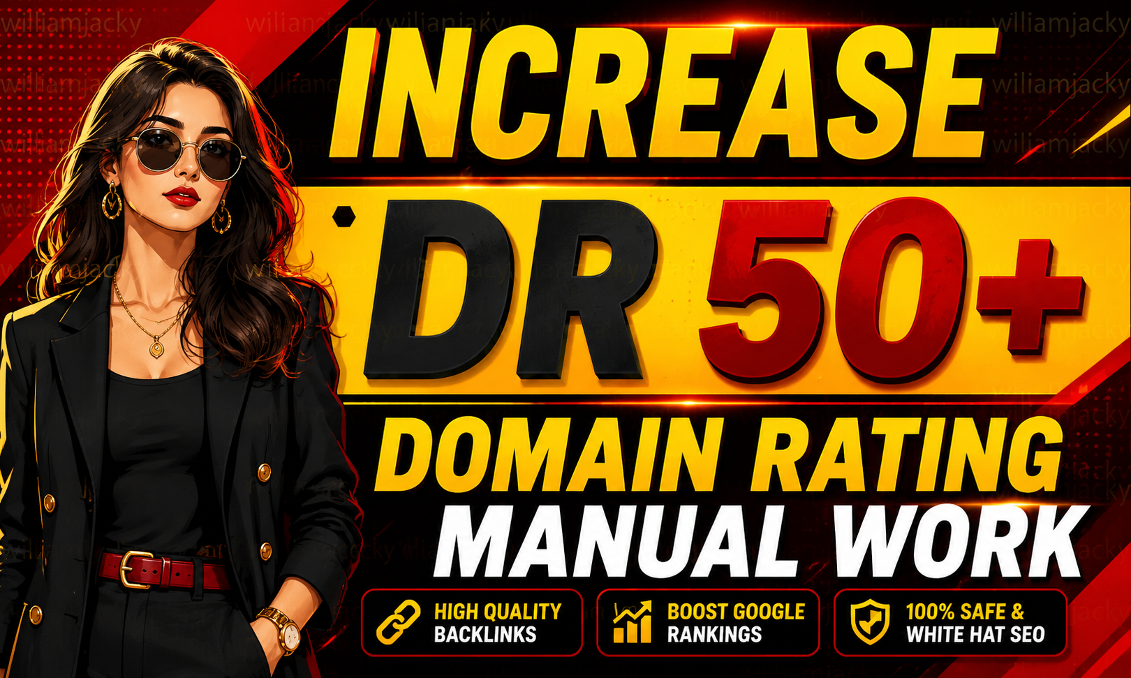 I will increase DR 50, domain Rating using high authority white hat seo backlinks