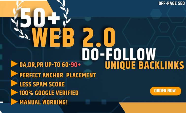 50+ Web 2.0 high authority manual contextual properties backlinks 
