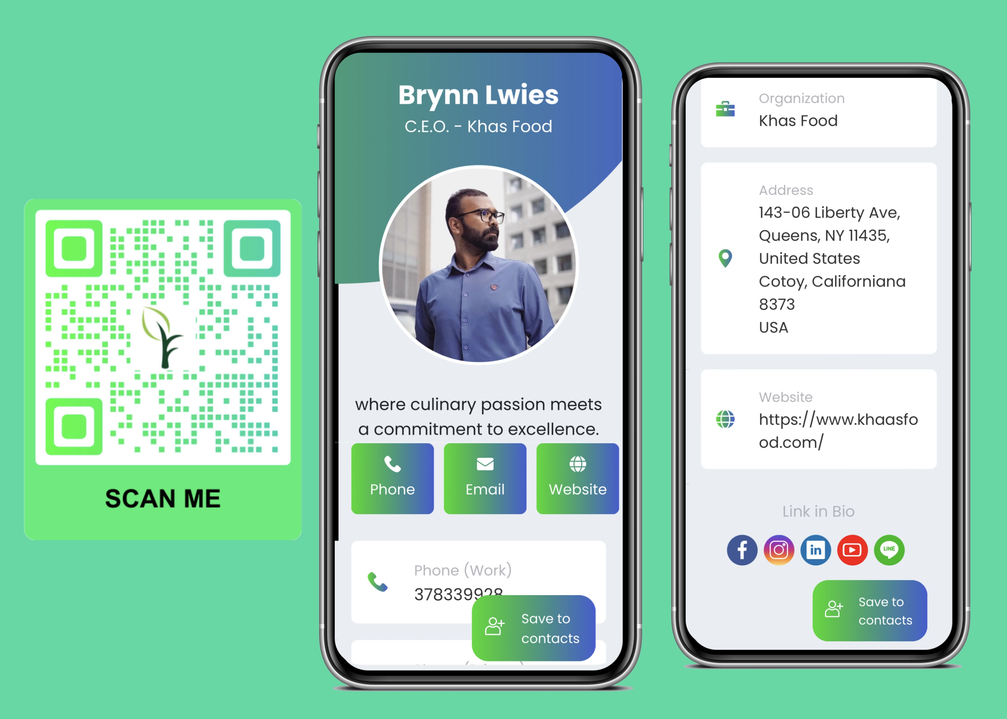 I will design touch sensitive official vcard or business card with a custom QR code
