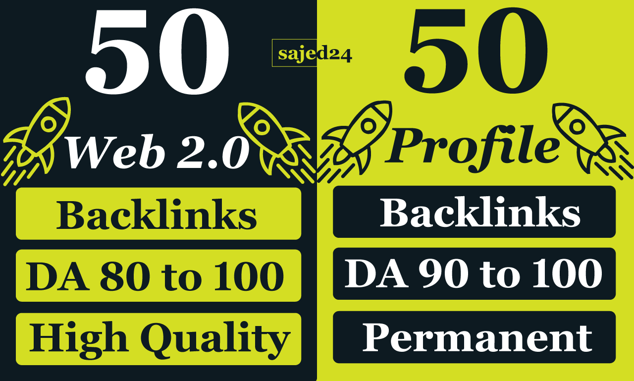 50 High-Authority Web 2.0 DA 80+ and 50 Profile Backlinks DA 90+ to Skyrocket Your SEO Rankings!