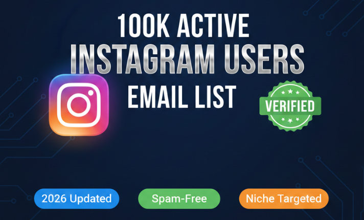 I Will Deliver You 100K Niche Targeted Instagram Users Active Emails Database List