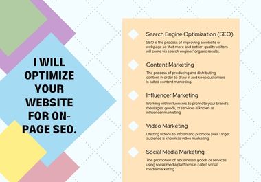 I will optimize your website for on-page SEO.