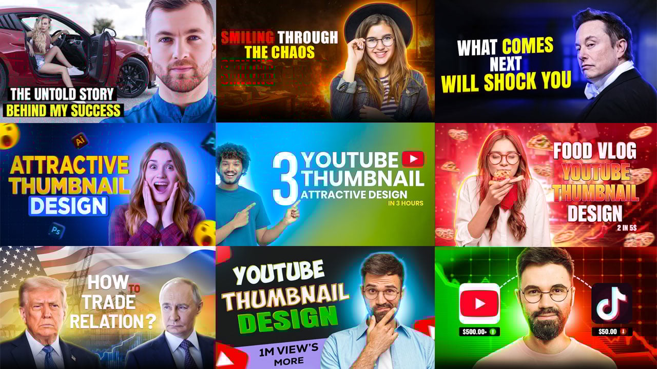 I will create an amazing youtube thumbnail within 3 hours