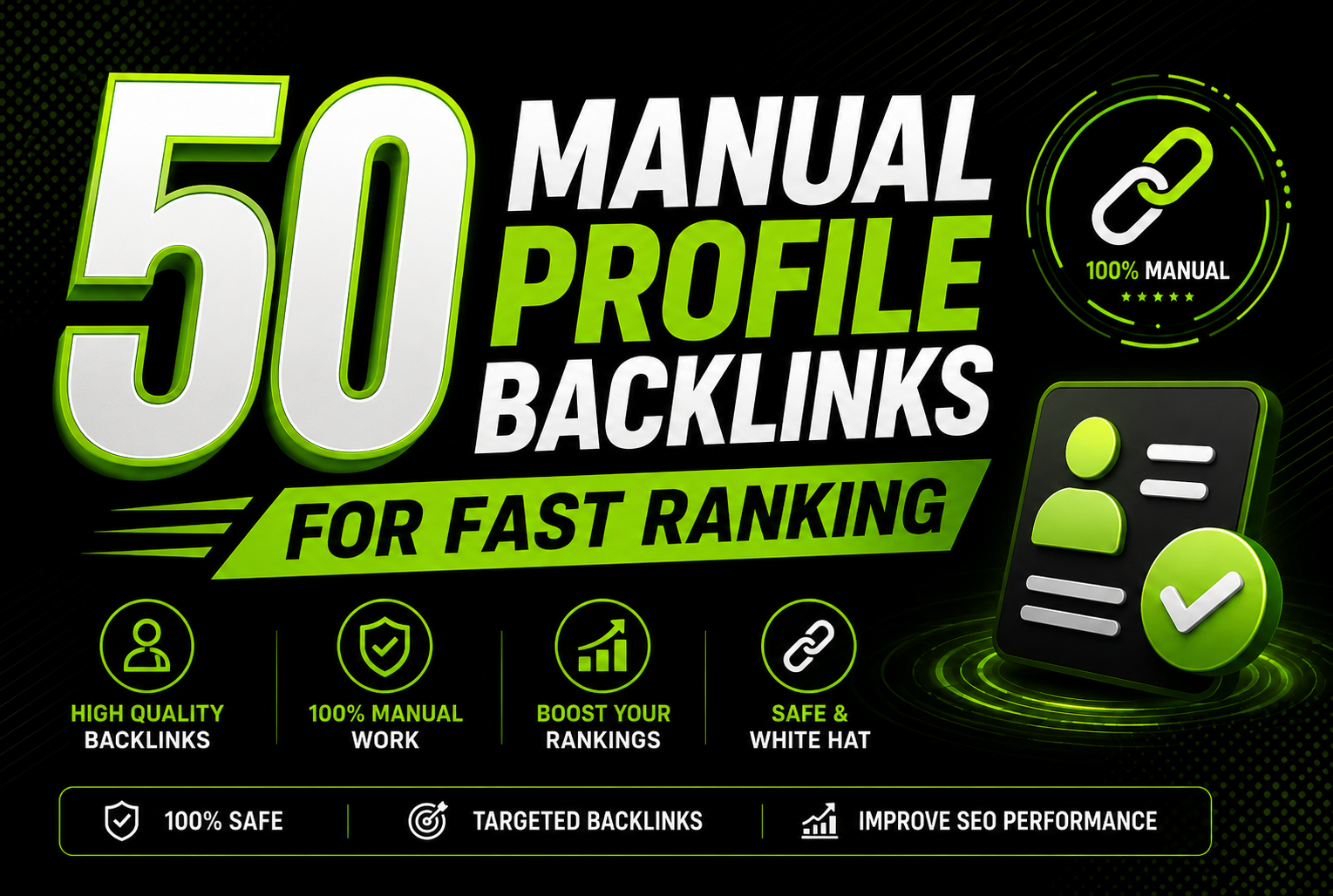 i will build 50 manual profile backlinks for fast ranking