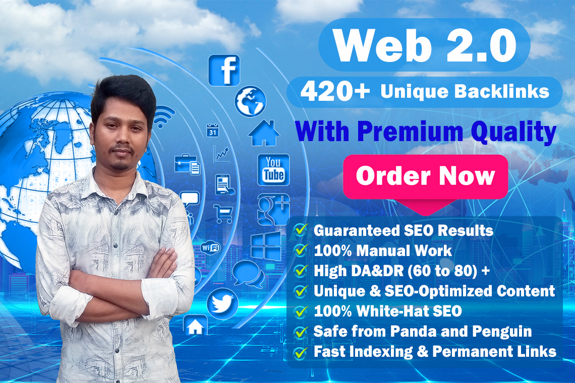 Boost Google Rankings with 100% Manual High-Quality Web 2.0 Backlinks.