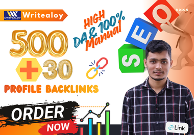 I will do 500+ 30 Extra manual high domain authority ...