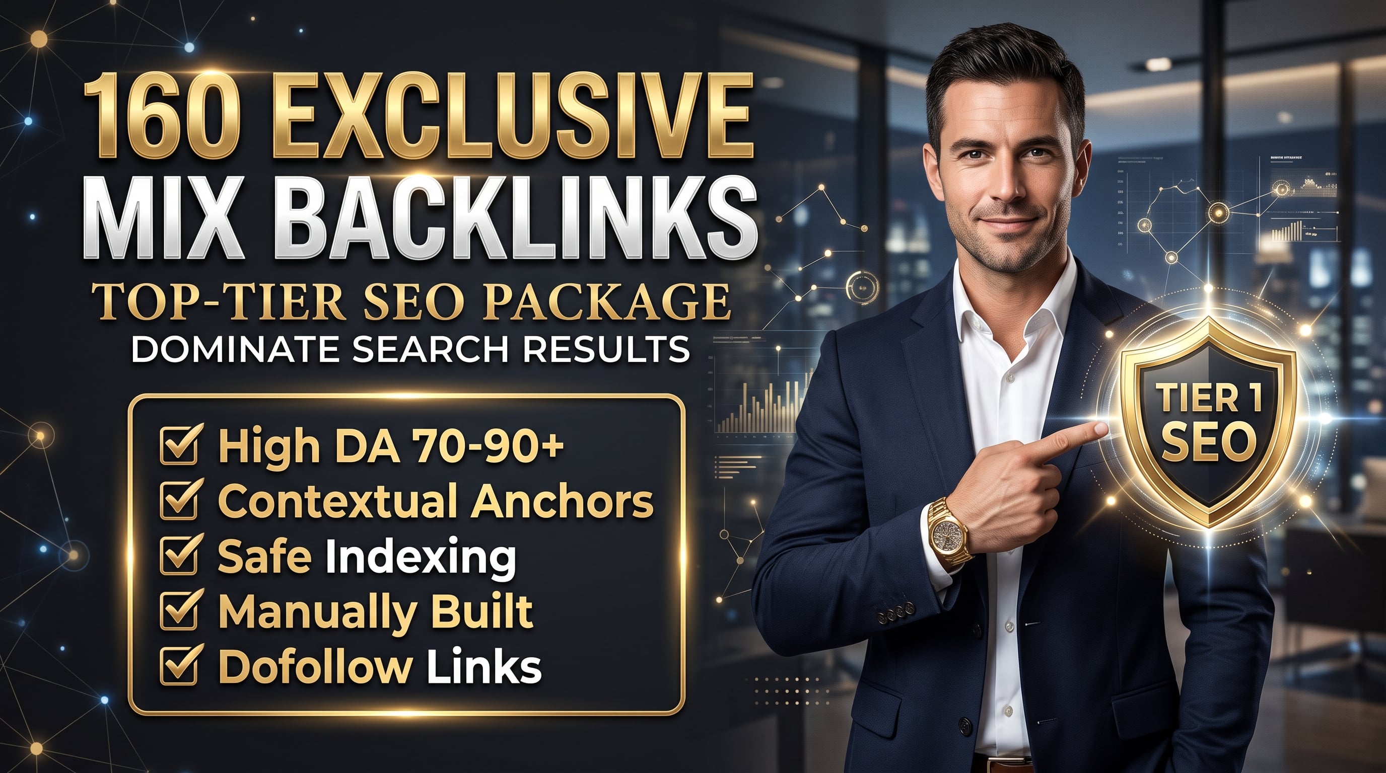 I Will Provide 160 Premium Mix SEO Backlinks To Boost Website Authority