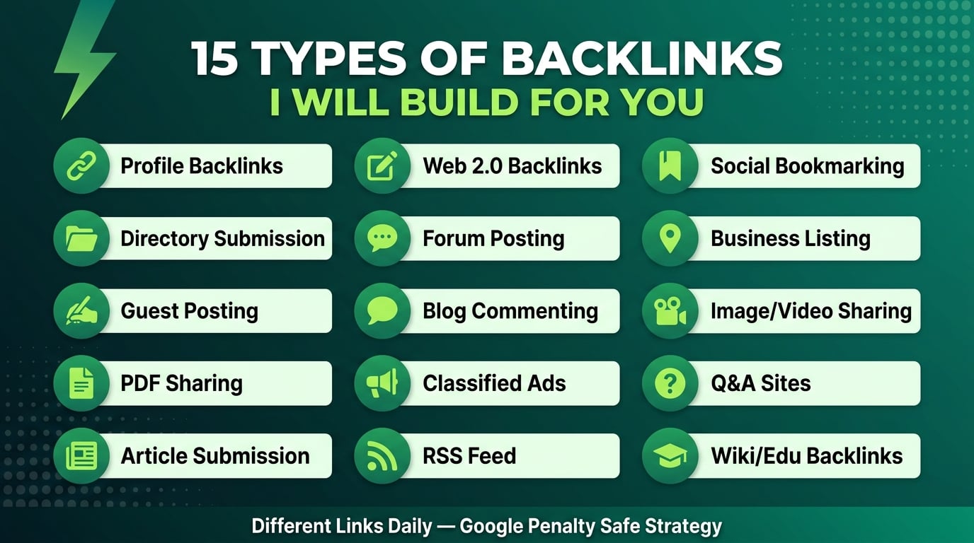  I will do full off page SEO monthly service with 15 types dofollow backlinks