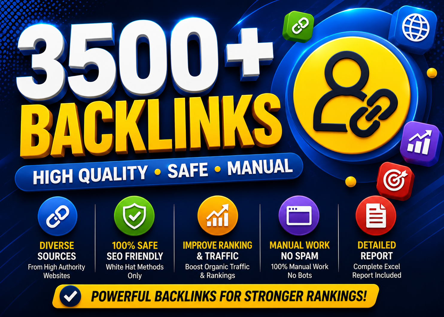 Increase Ranking with 3500 High Quality Backlinks